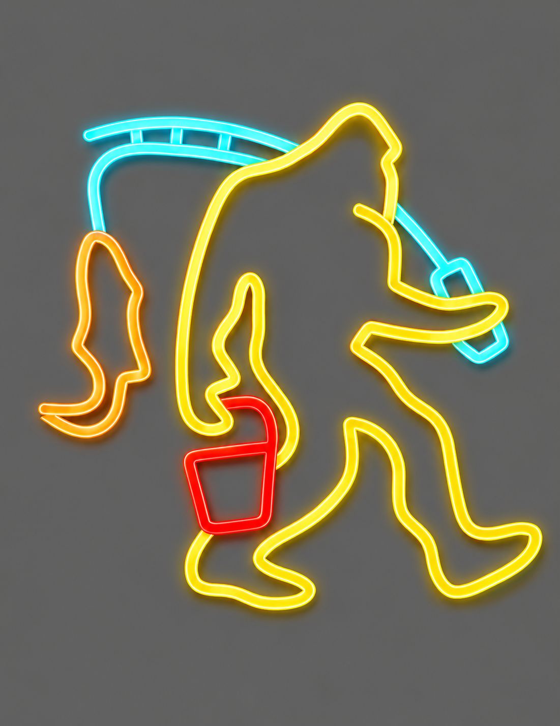 Bigfoot Fishing Cast Acrylic LED Neon Sign