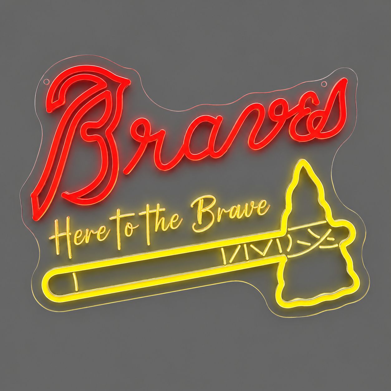 Braves with Tomahawk Cast Acrylic LED Neon Sign