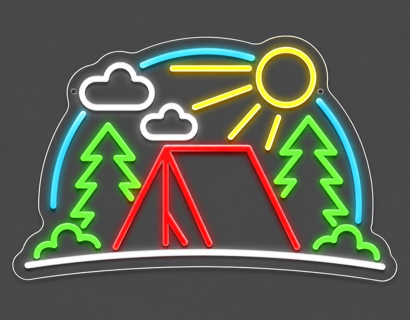 Camping Cast Acrylic LED Neon Sign