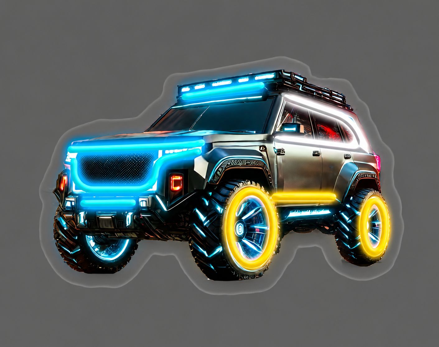 CAR Off-Road SUV LED Neon Sign – Approximately 14 Inches Wide