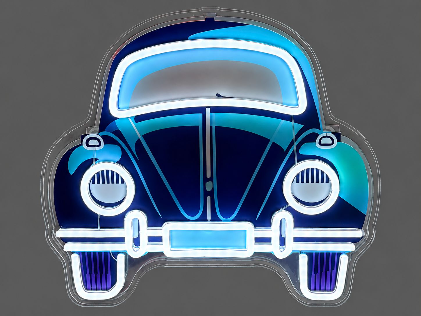 CAR Blue VW Beetle LED Neon Sign – Approximately 16 Inches Tall