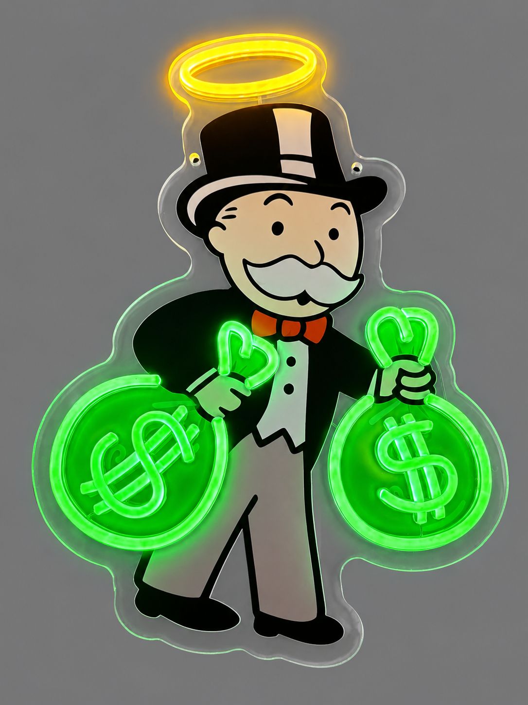 Monopoly Man Money Bags LED Neon Sign