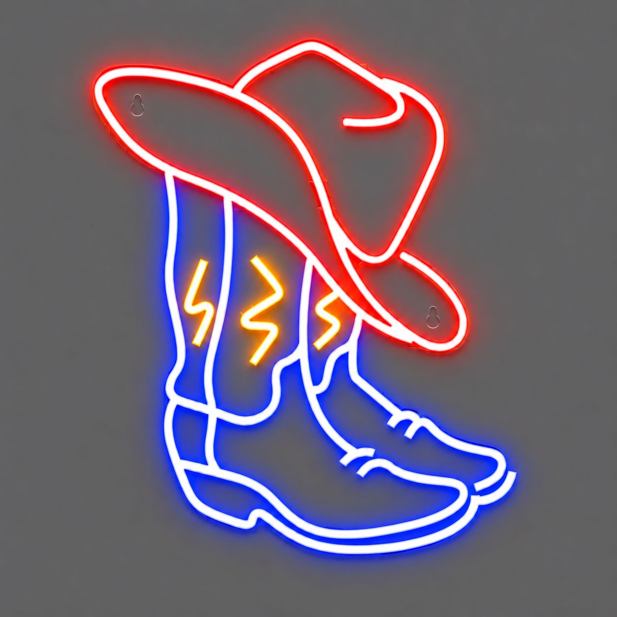 Cowboy Hat &amp; Boots LED Neon Sign