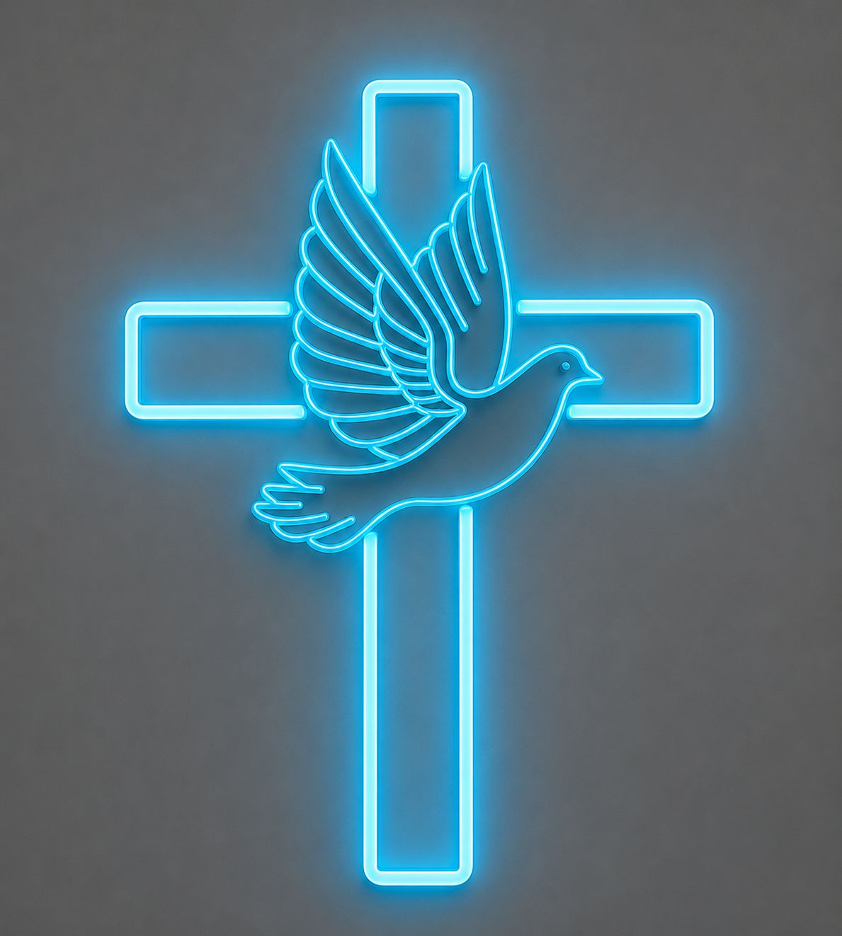 Cross with Dove LED Neon Sign