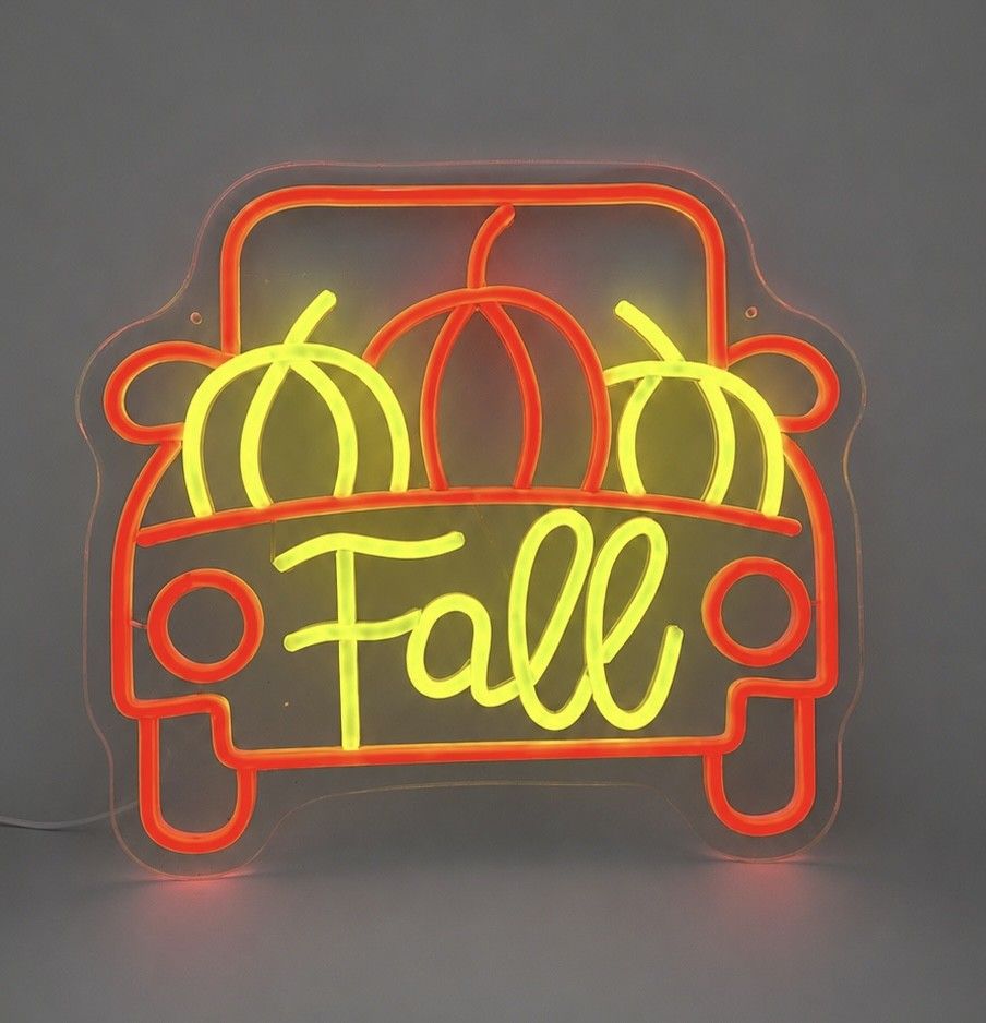 Fall Pumpkins in a Truck LED Neon Sign