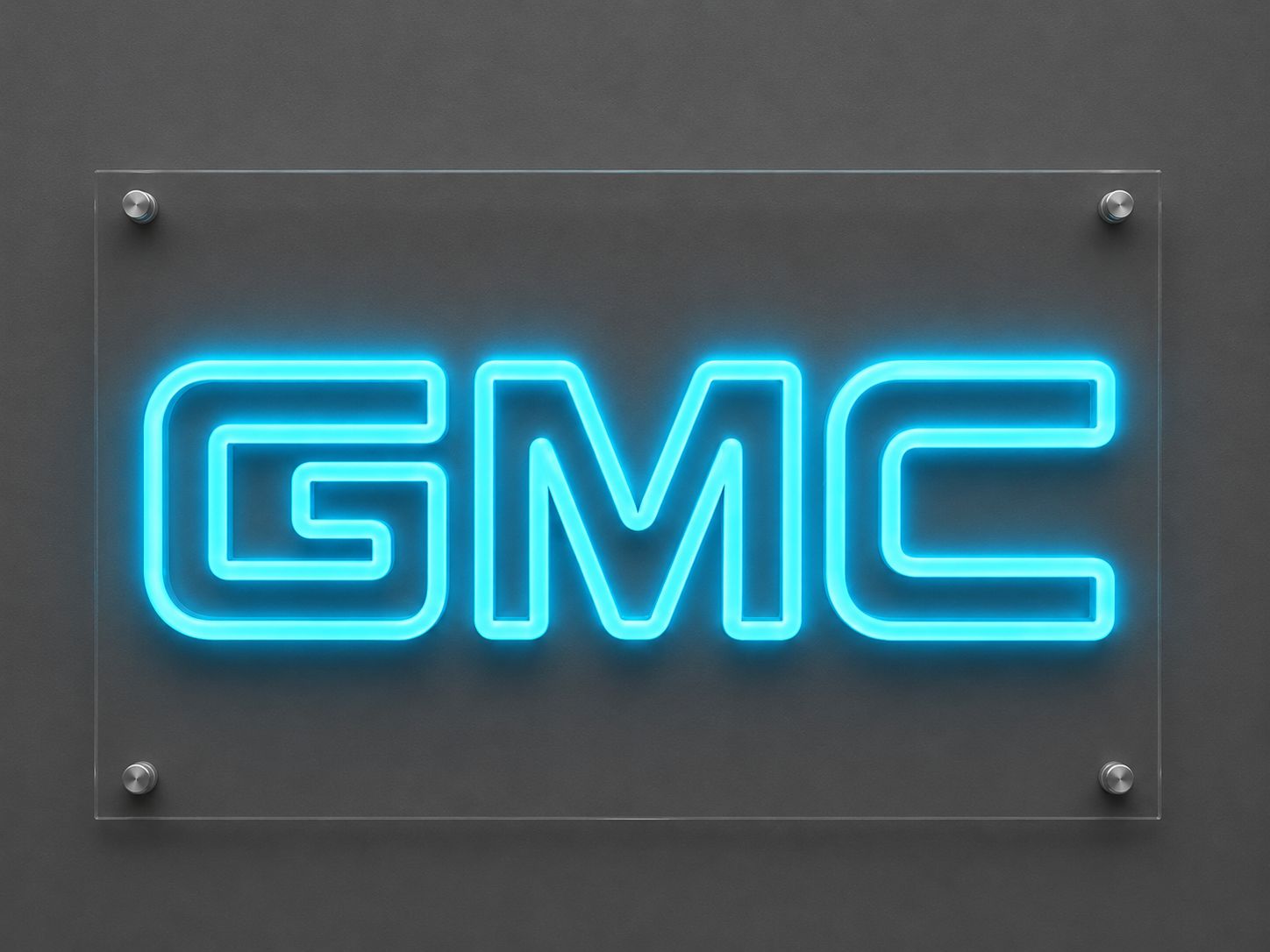 GMC Blue LED Neon Sign