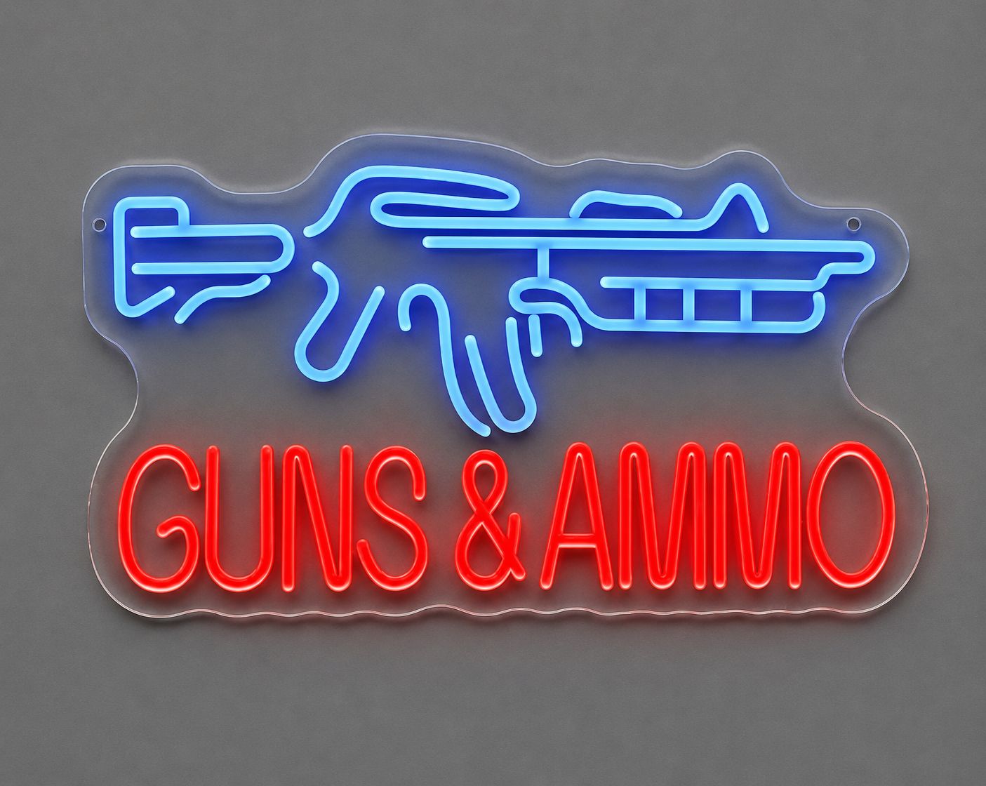 Guns &amp; Ammo LED Neon Sign