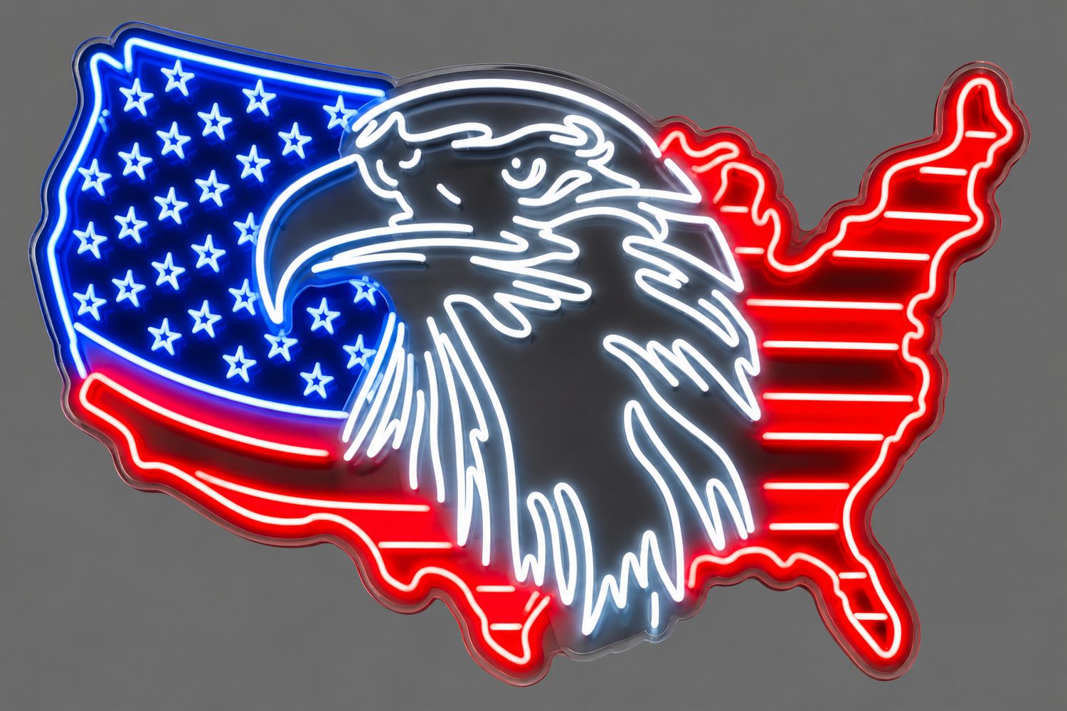 EAGLE HEAD ON AMERICAN FLAG
