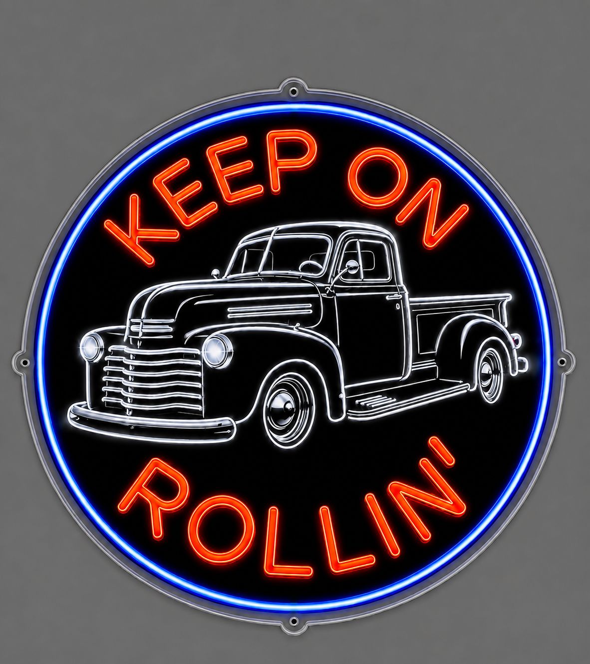 Keep On Rollin’ Dodge Truck Cast Acrylic LED Neon Sign