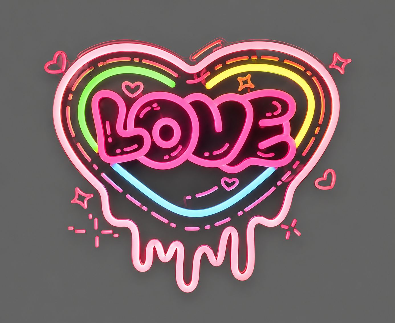LOVE Melting Heart LED Neon Sign
