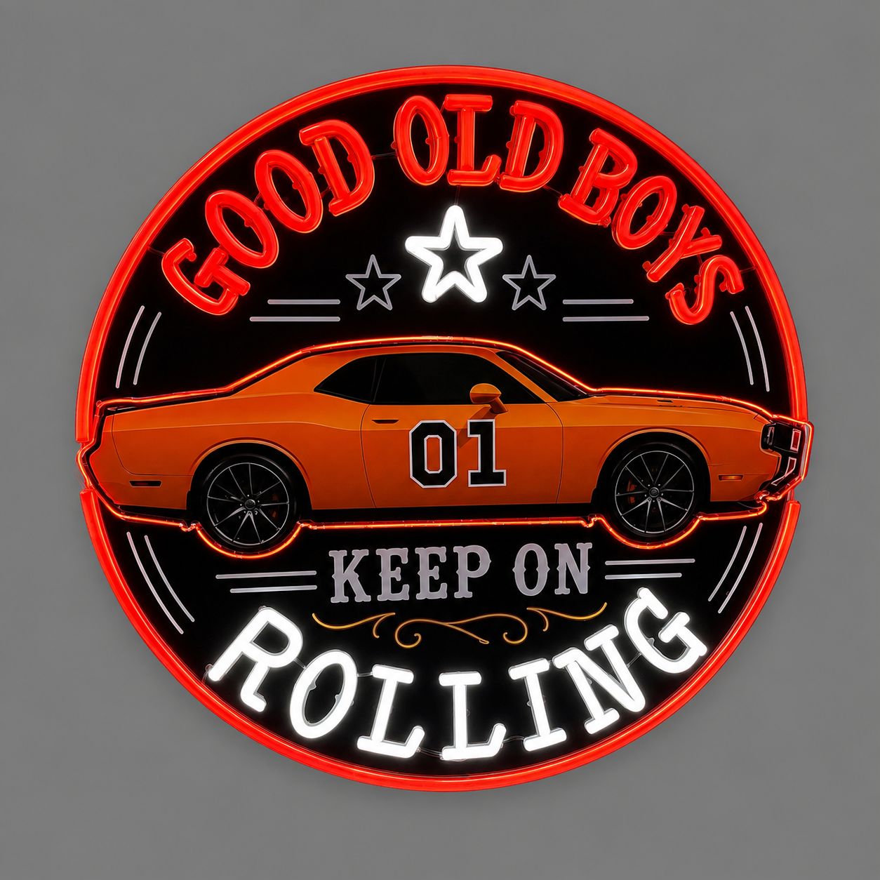 Keep On Rolling Good Old Boys LED Neon Sign