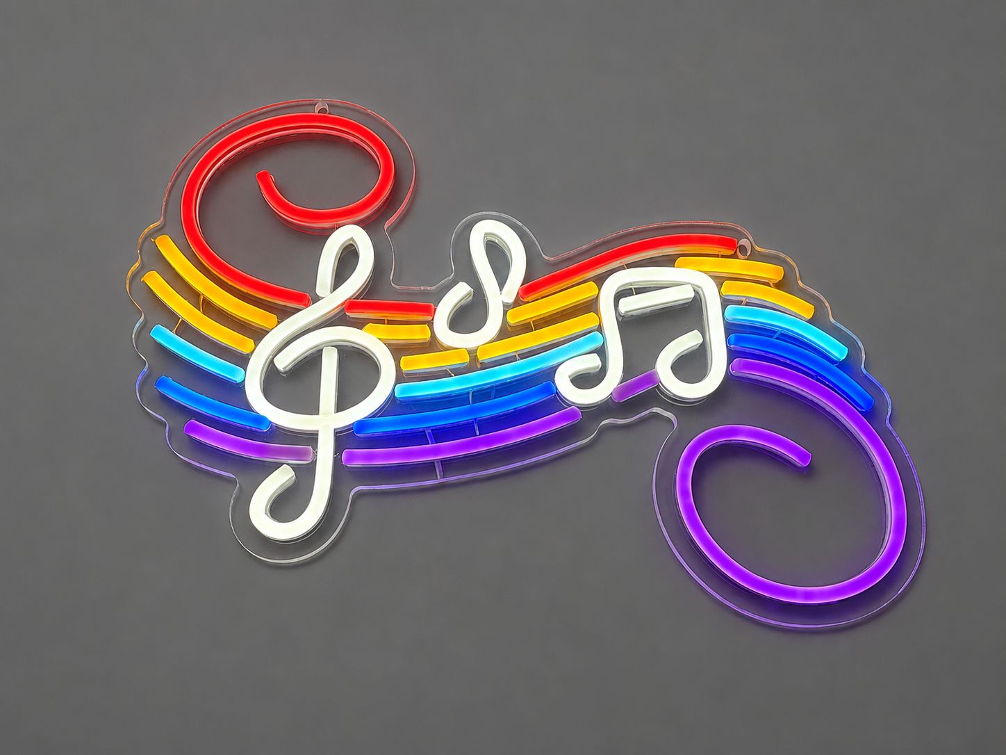 Music Notes Cast Acrylic LED Neon Sign