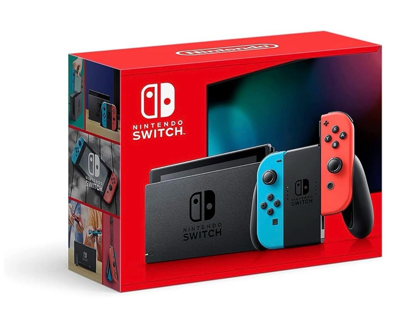 Nintendo Switch with Neon Blue and Neon Red Joy-Con - Handheld Gaming Console