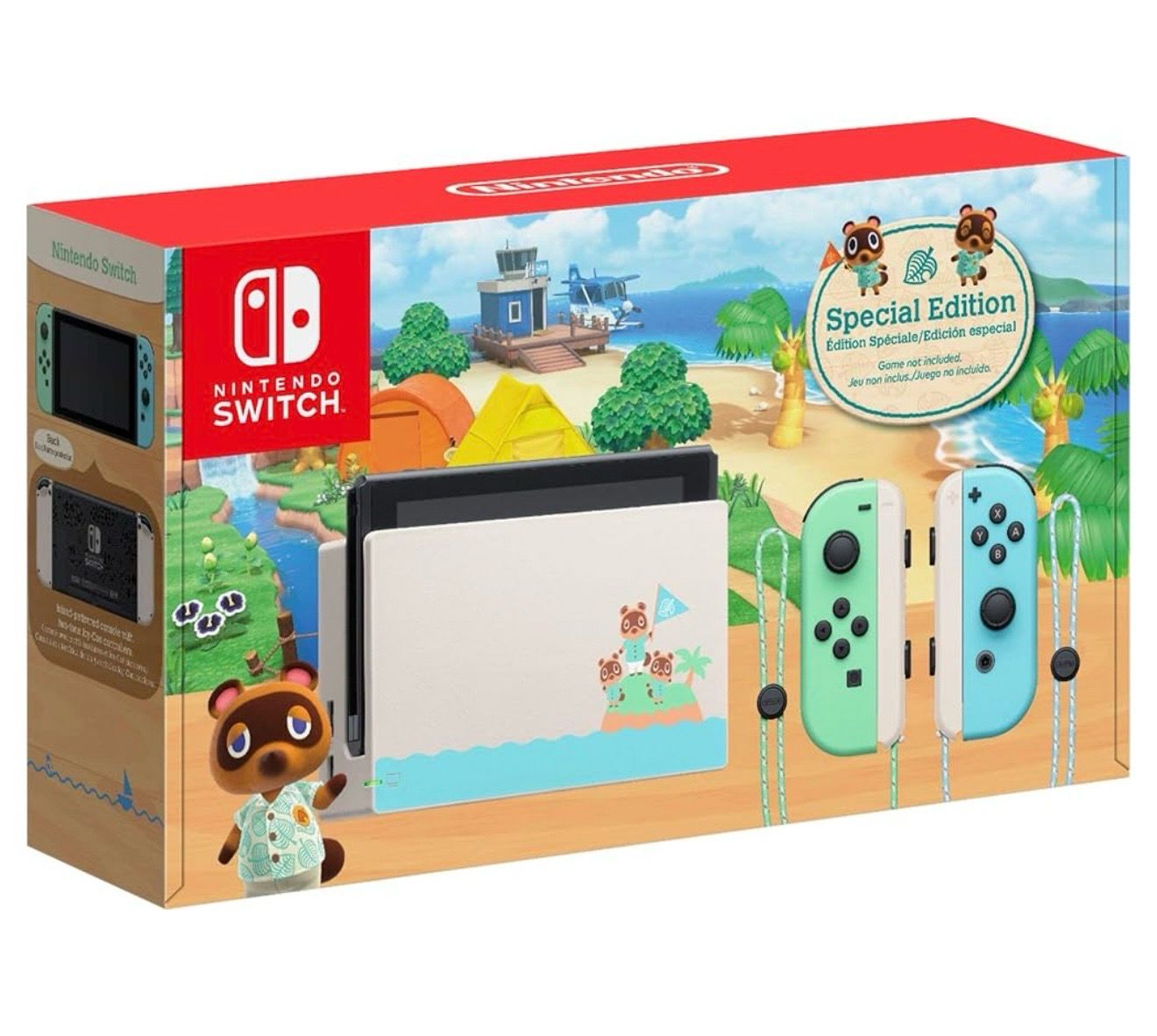 Nintendo Switch - 2020 Special Edition - Animal Crossing: New Horizons - Internal Storage 32GB - Bundle Woov Micro SD 128 GB