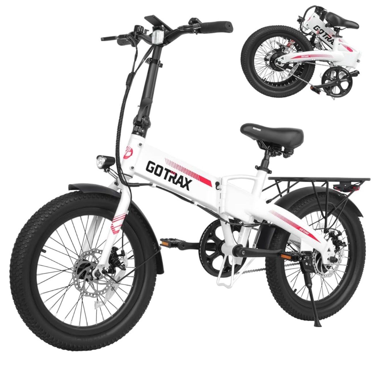 Gotrax 20" Folding Electric Bike with 40Miles (Pedal-assist1) by 48V Battery, 20Mph Power by Peak 500W, Adult Electric Bicycle with 5 Pedal-Assist Levels&amp; LCD Display, Suitable for Commuting