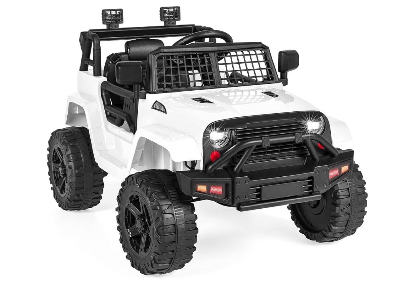 Best Choice Products 12V Kids Electric Vehicle Toy Ride On Car with Parent Remote Control for Toddlers, Seat Harness, 61 lbs Weight Capacity, Locking Doors, Spring Suspension, Bluetooth - White