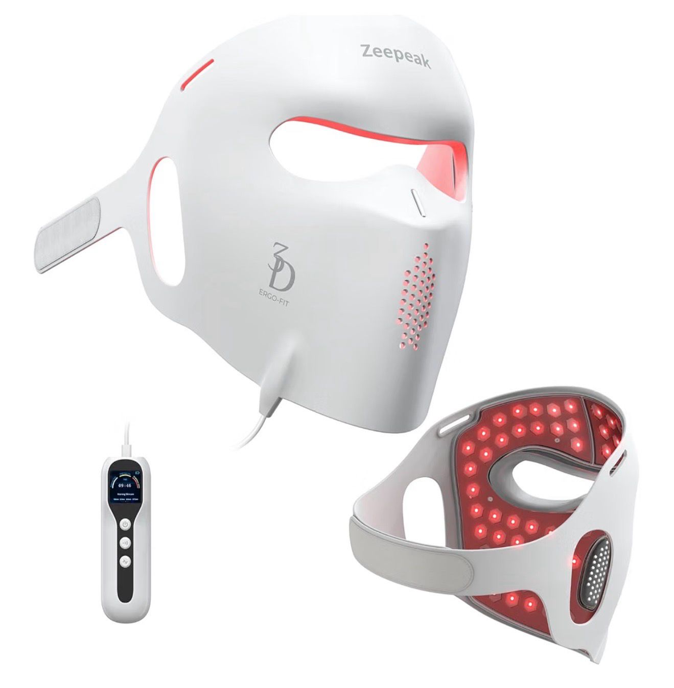 FDA-Cleared 3D Red Light Therapy for Face, 6 Modes, Deep Dual NIR, 360 LEDs