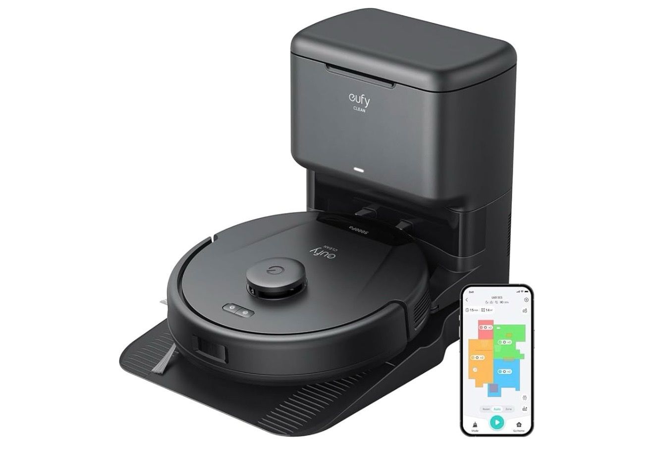 eufy L60 Robot Vacuum with Self Empty Station, Hair Detangling Technology, Up to 60 Days Hands Free Cleaning, 5,000 Pa Suction