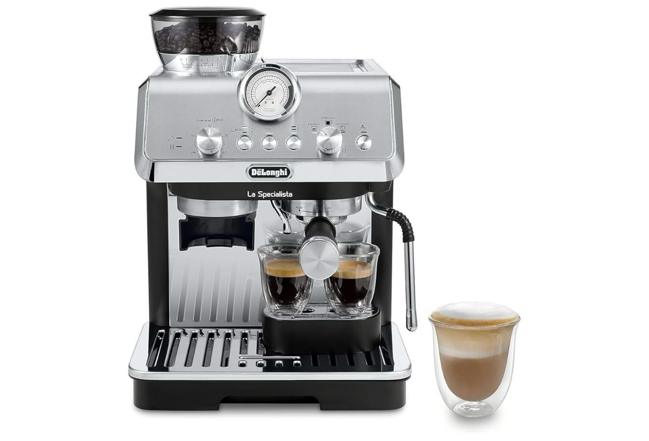 De'Longhi La Specialista Espresso Machine with Grinder, Milk Frother, 1450W, Barista Kit - Bean to Cup Coffee &amp; Cappuccino Maker,Stainless Steel, Black