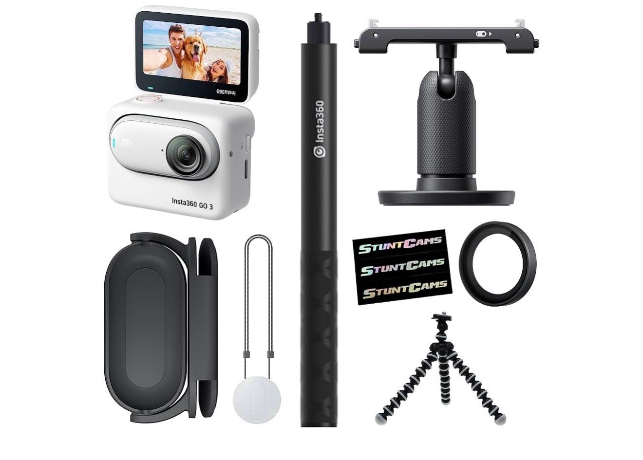 Insta360 GO 3 (128GB) – Small &amp; Lightweight Action Camera, Portable and Versatile, Hands-Free POV, Stabilization, Waterproof, with Invisible Selfie Stick and Mini Tripod
