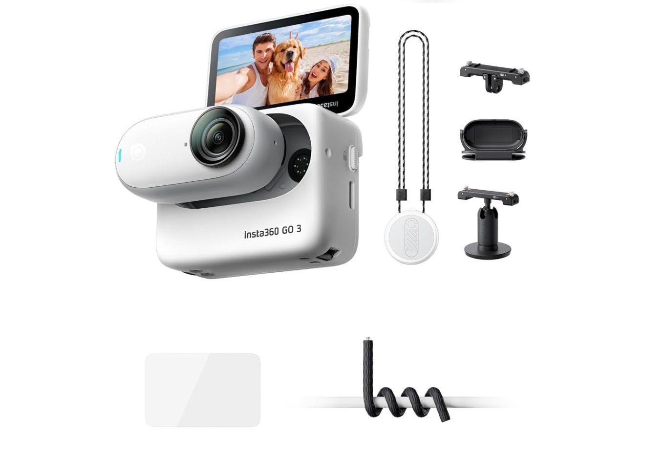 Insta360 GO3 64GB - Creator Kit Vlogging Camera for Creators, Vloggers, Mini Action Camera with Flip Touchscreen, Light and Portable, Hands-Free POV, Mount Anywhere