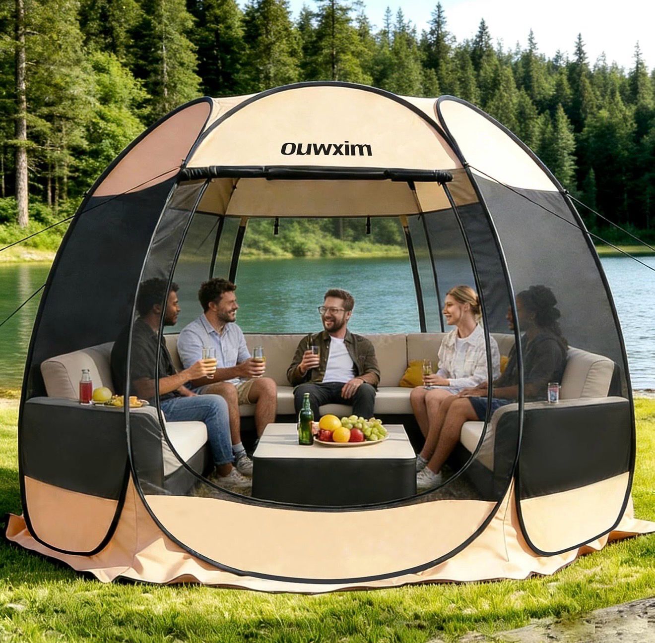 Pop up Screen House Tent - Gazebo Canopy with Mosquito for 6-8 Persons