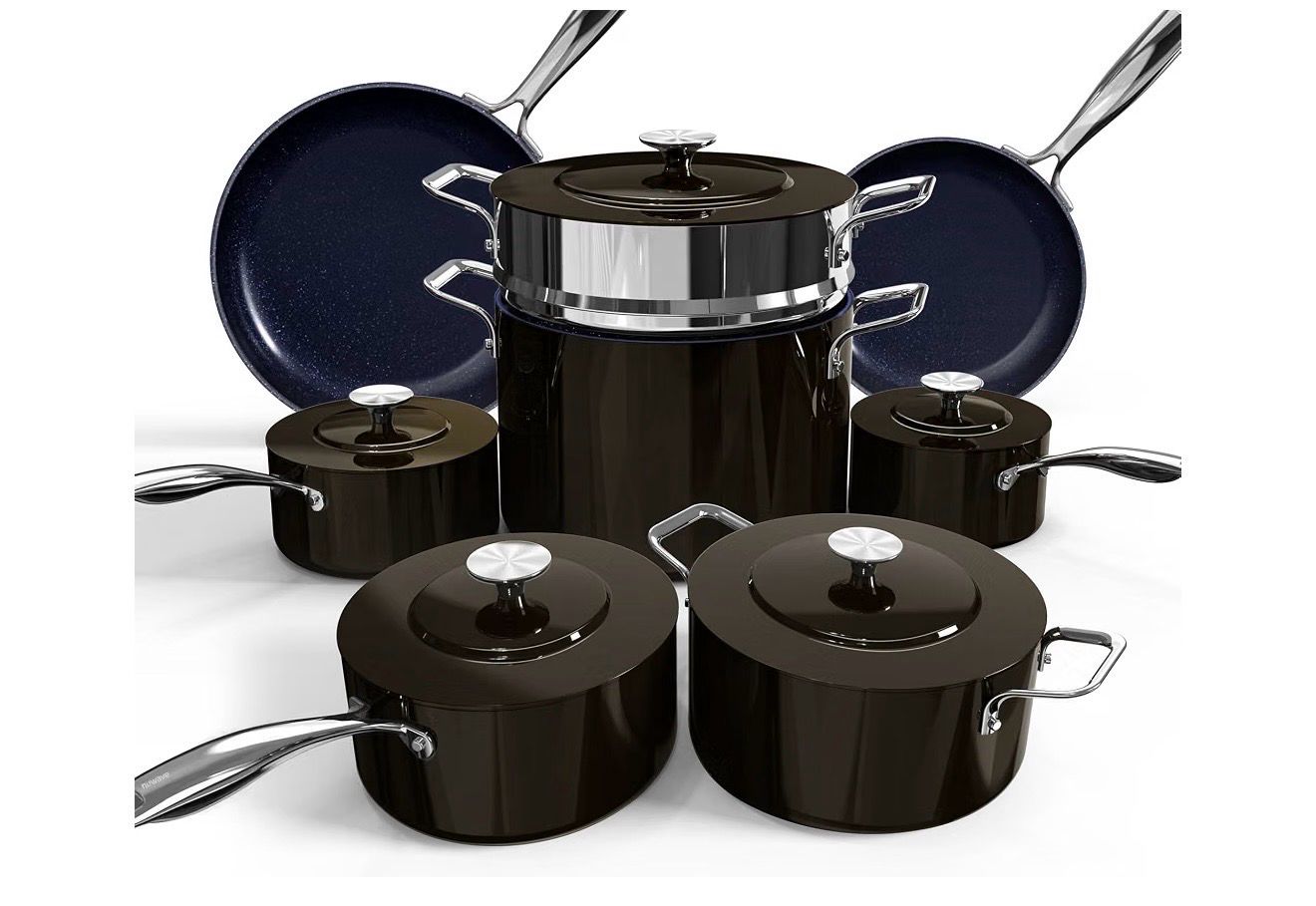 Nuwave Lux 13pc Forged Lightweight Nonstick Ceramic Cookware Set, PFAS-Free