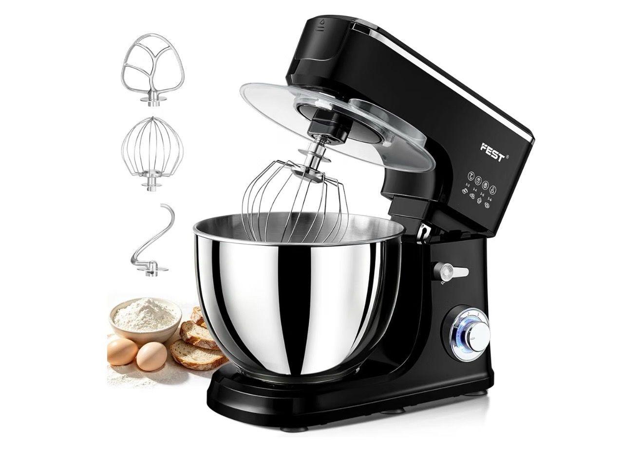 FEST 8.45QT Electric Kitchen Stand Mixer with 6 Speeds and 1500W Motor