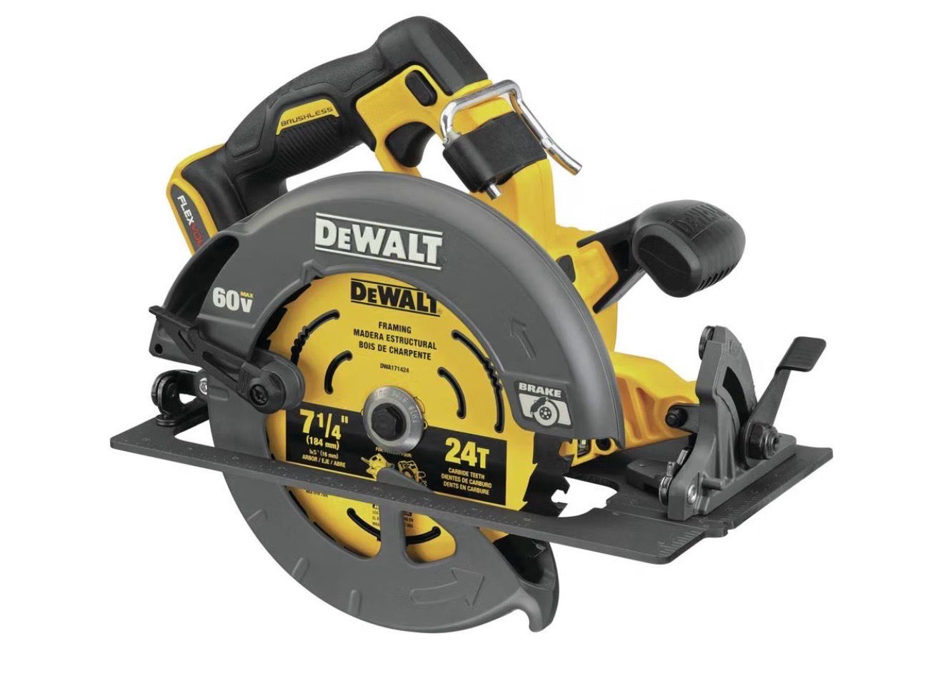DEWALT FLEXVOLT 60V MAX* Circular Saw with Brake, 7-1/4-Inch, Tool Only