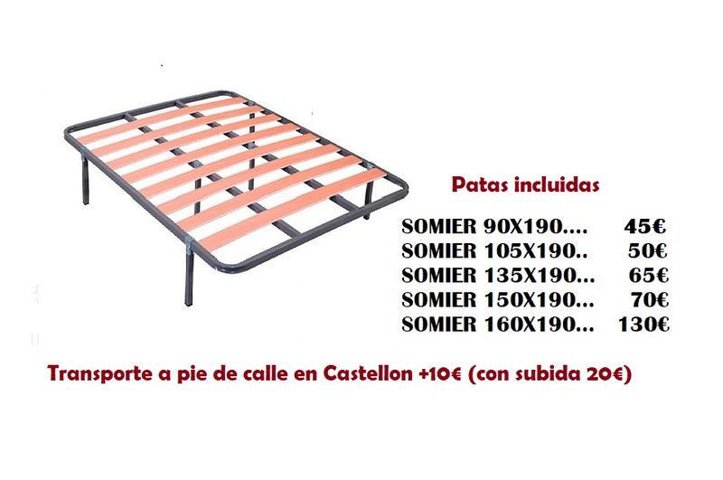 Somier de lamas con patas desde