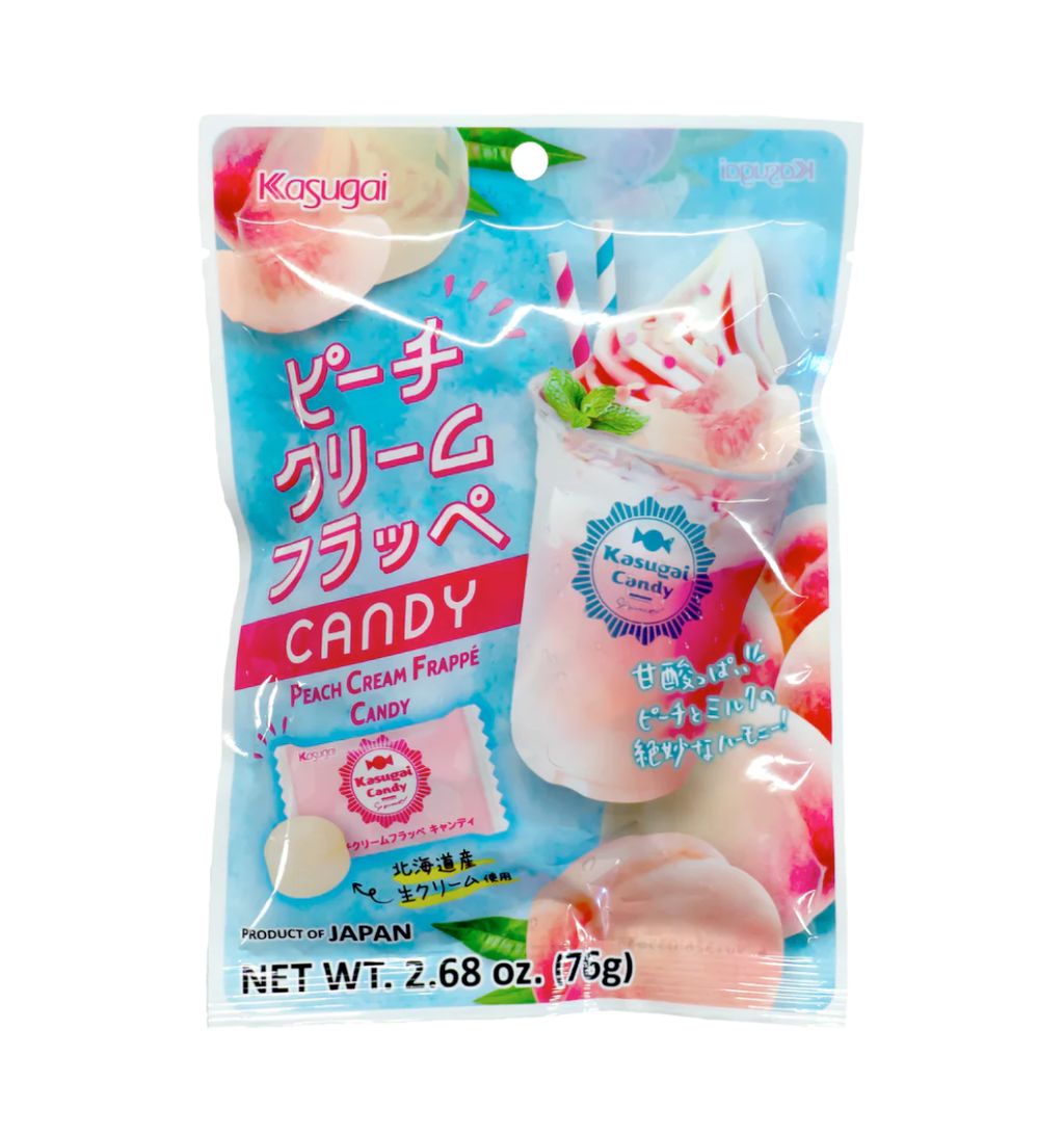 EXOTIC SNACKS - KASUGAI Peach Cream Frappe Candy (Japan)