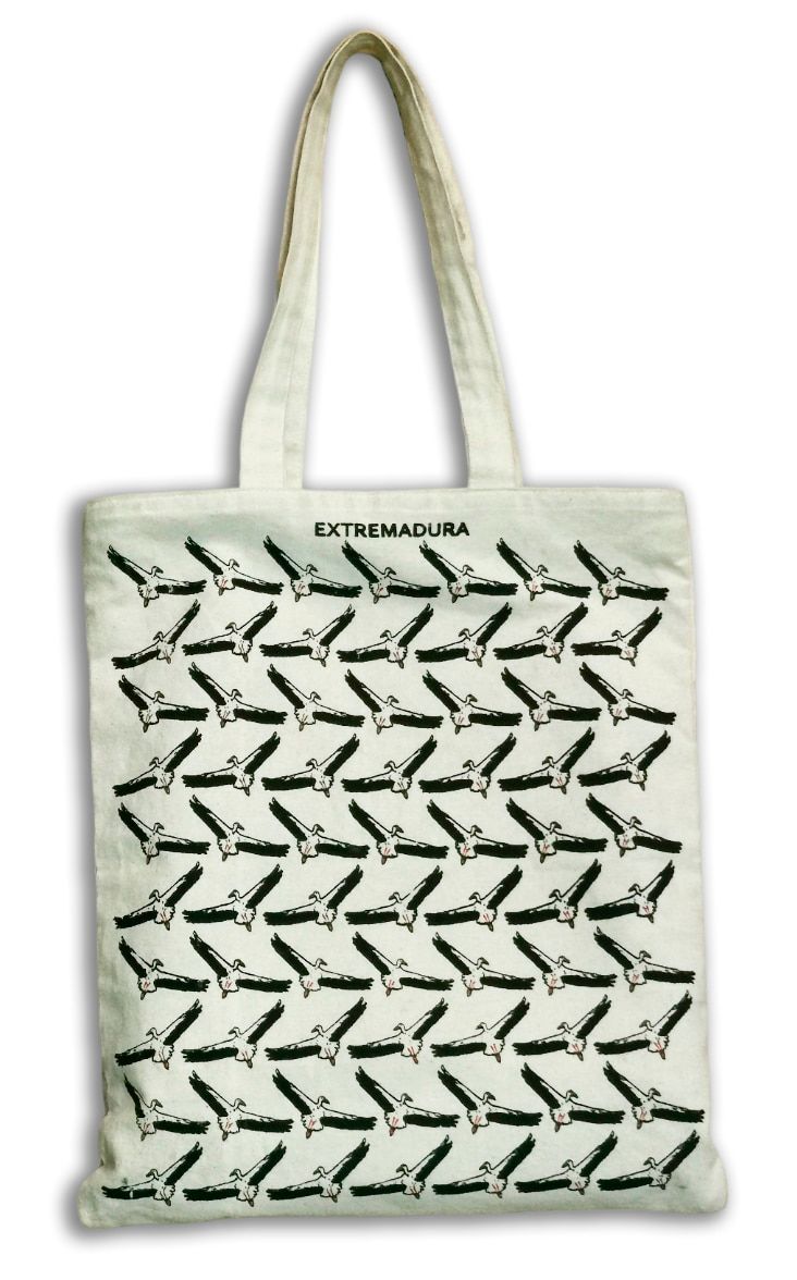 BOLSA CON CIGÜEÑAS A DOS CARAS