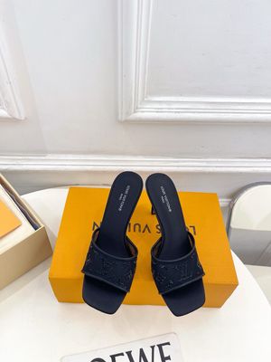Mules Louis Vuitton Gala Monogram à talons hauts pour femme LKA01
