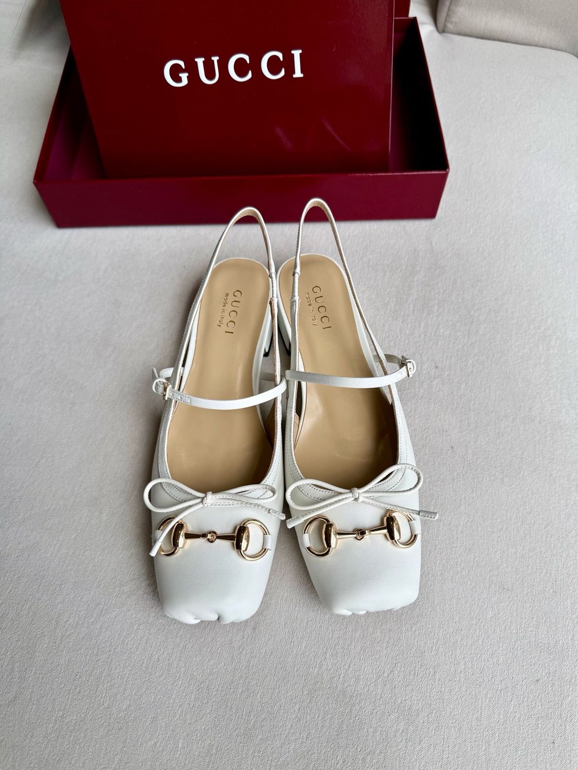 Gucci Damen-Slingback-Ballerinas mit Horsebit und Schleife GPA06