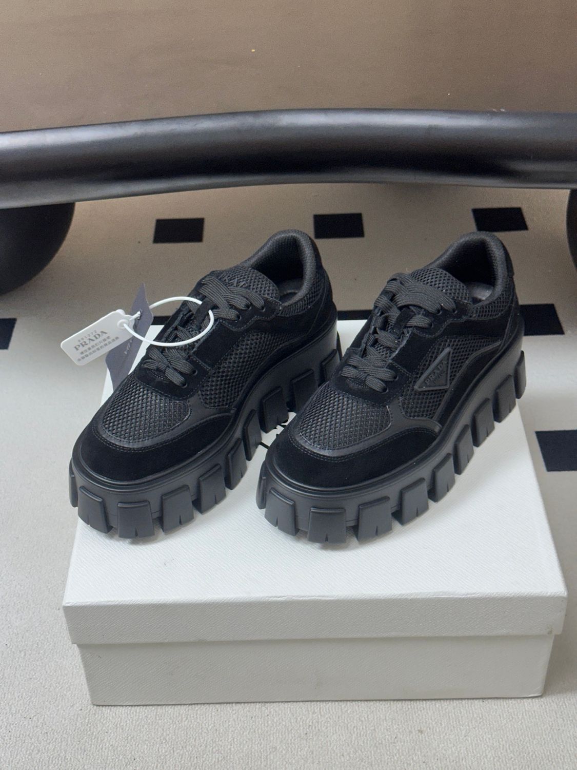 Prada monolith mesh women loafers JPC02