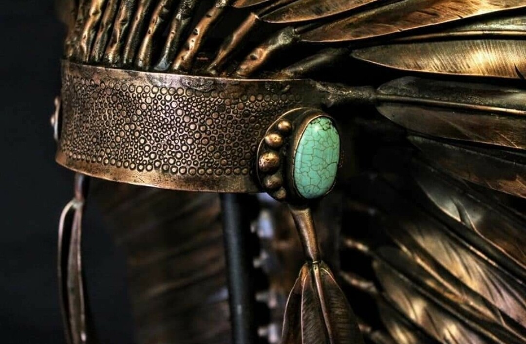 Copper Headdress Sculpture