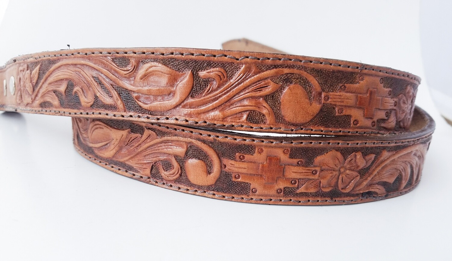 Southwestern Tooled Leather Belt