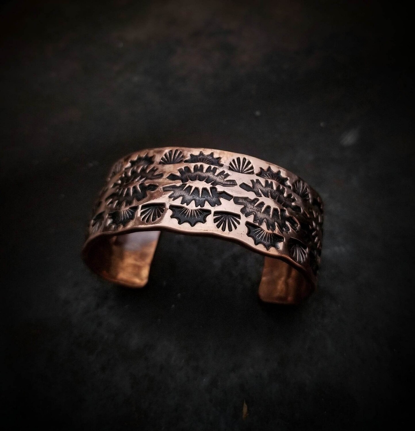 Copper Cuff with Stamped Design