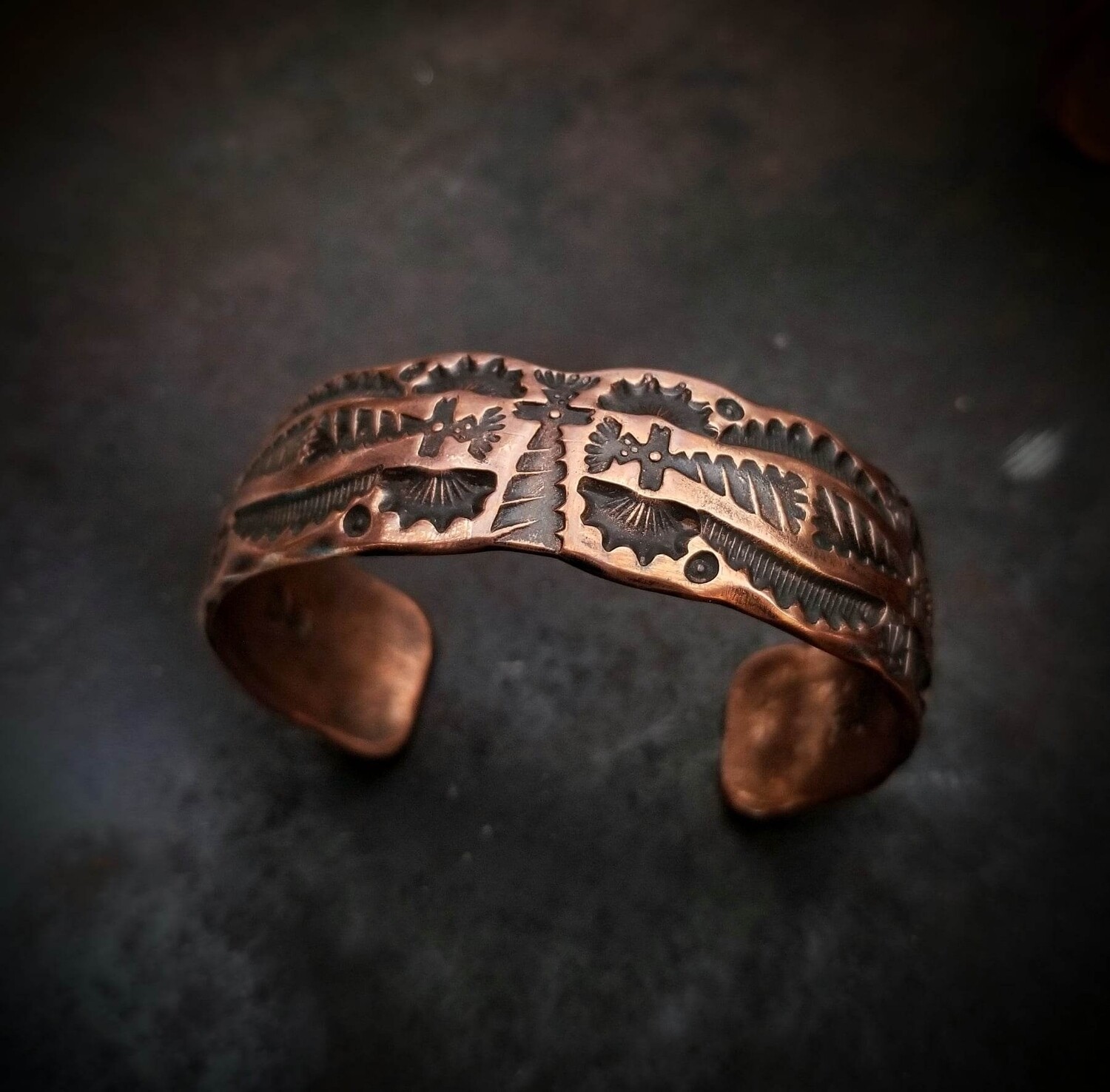 Hand Stamped Copper Cuff