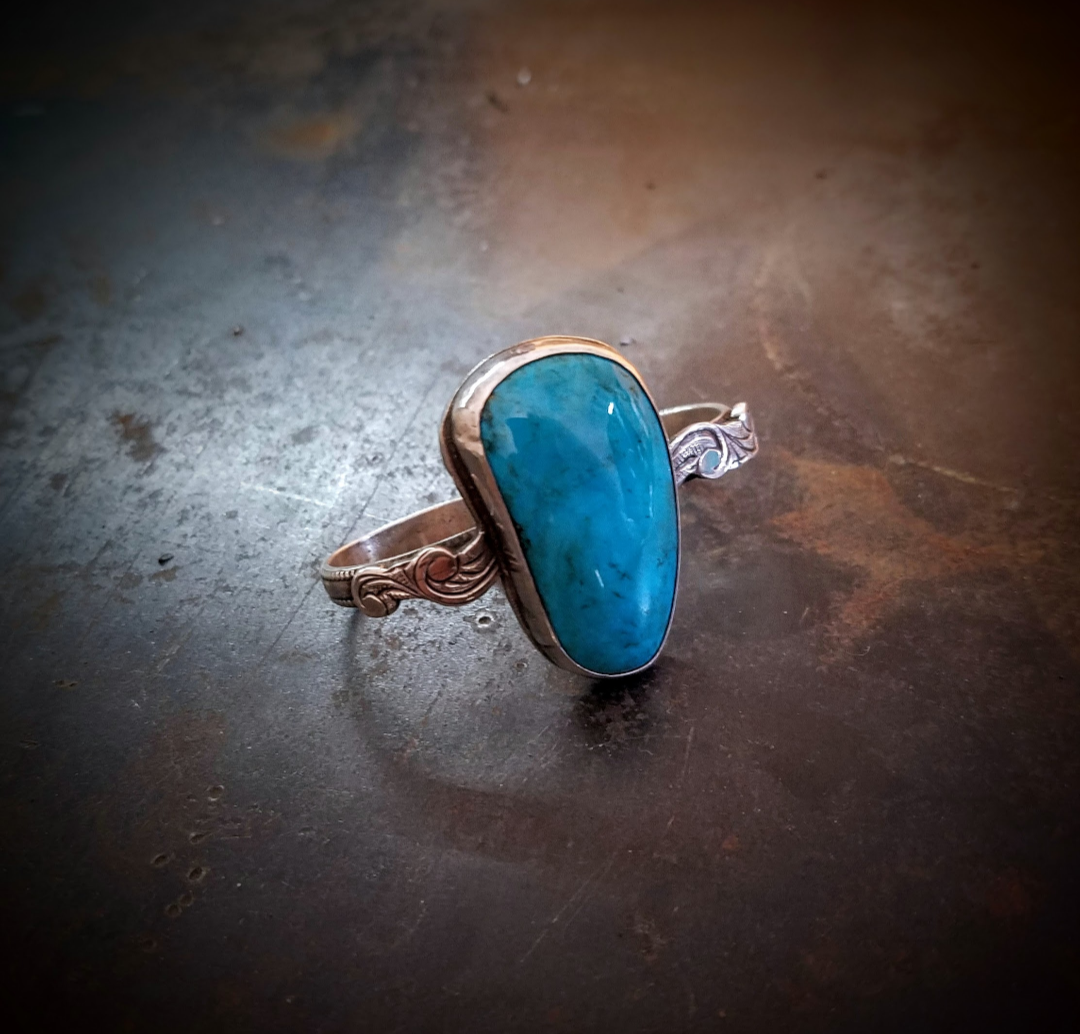 Two Finger Turquoise Ring
