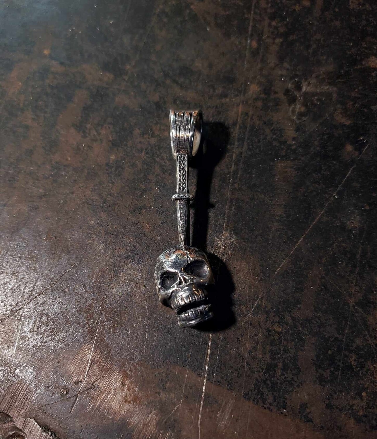 Skull and Knife Pendant 