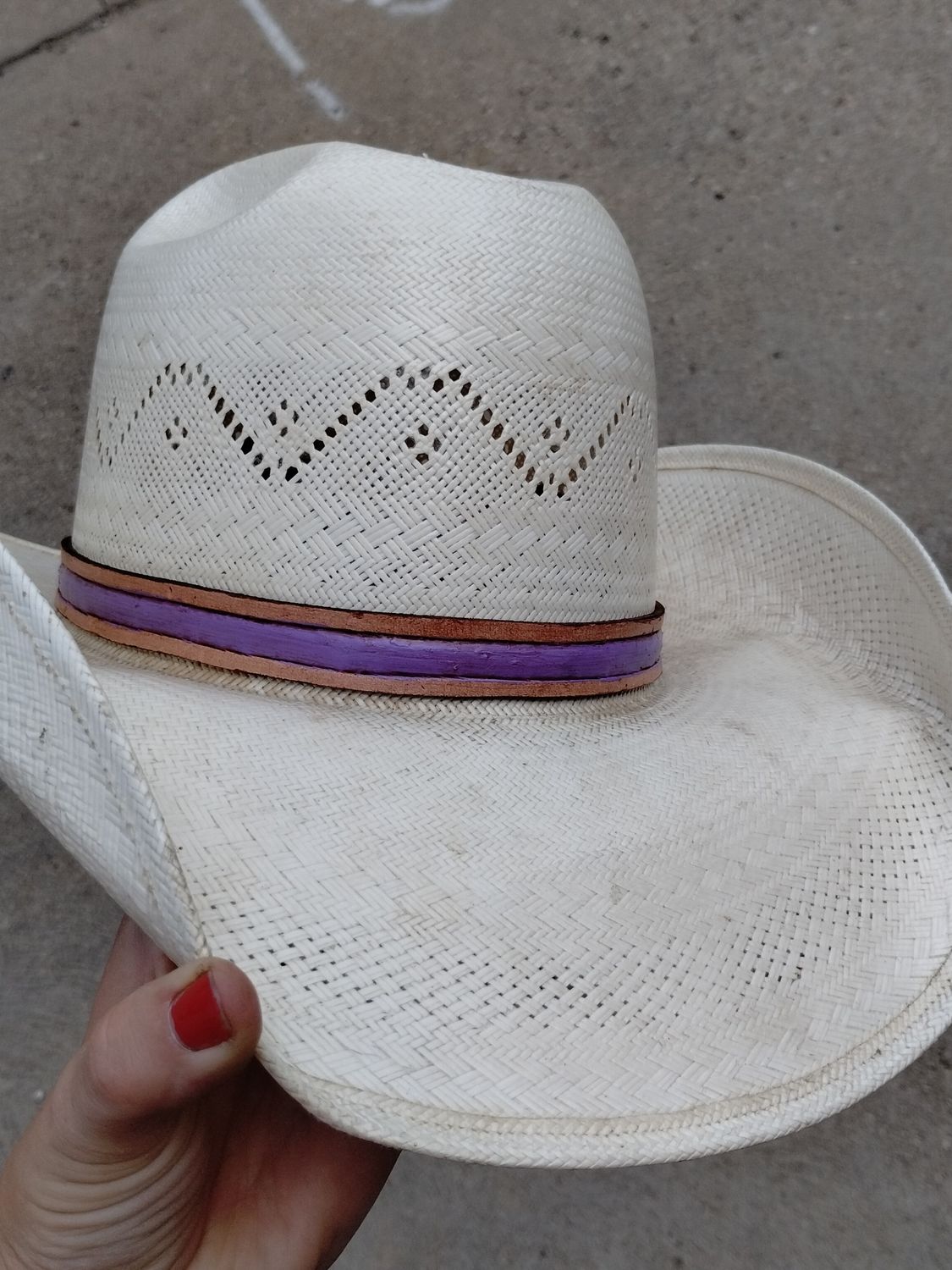 Lavender Leather Hatband