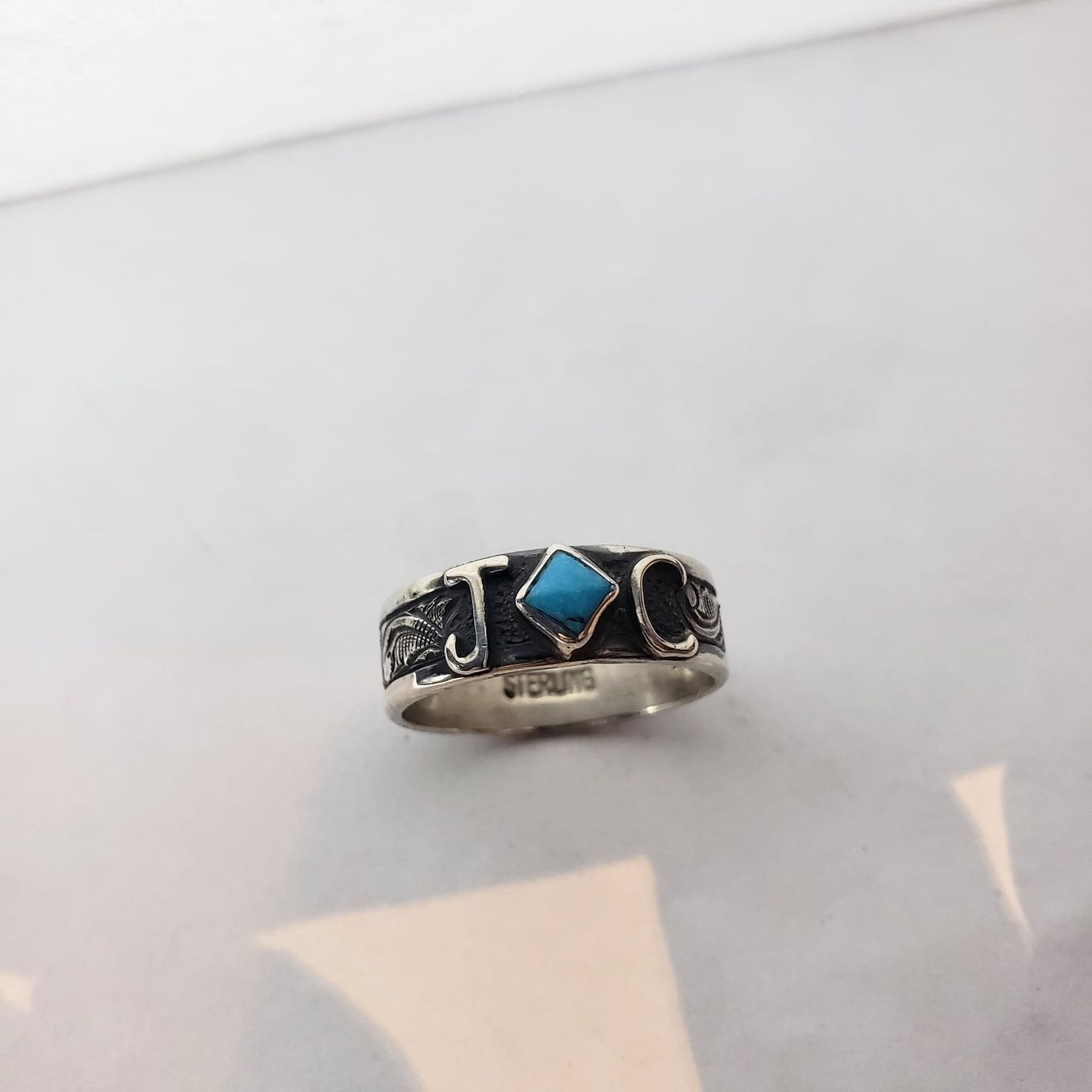 Initials and Turquoise Ring