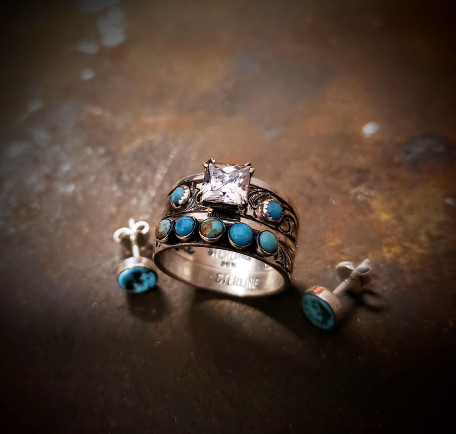 Sterling Silver Wedding Set