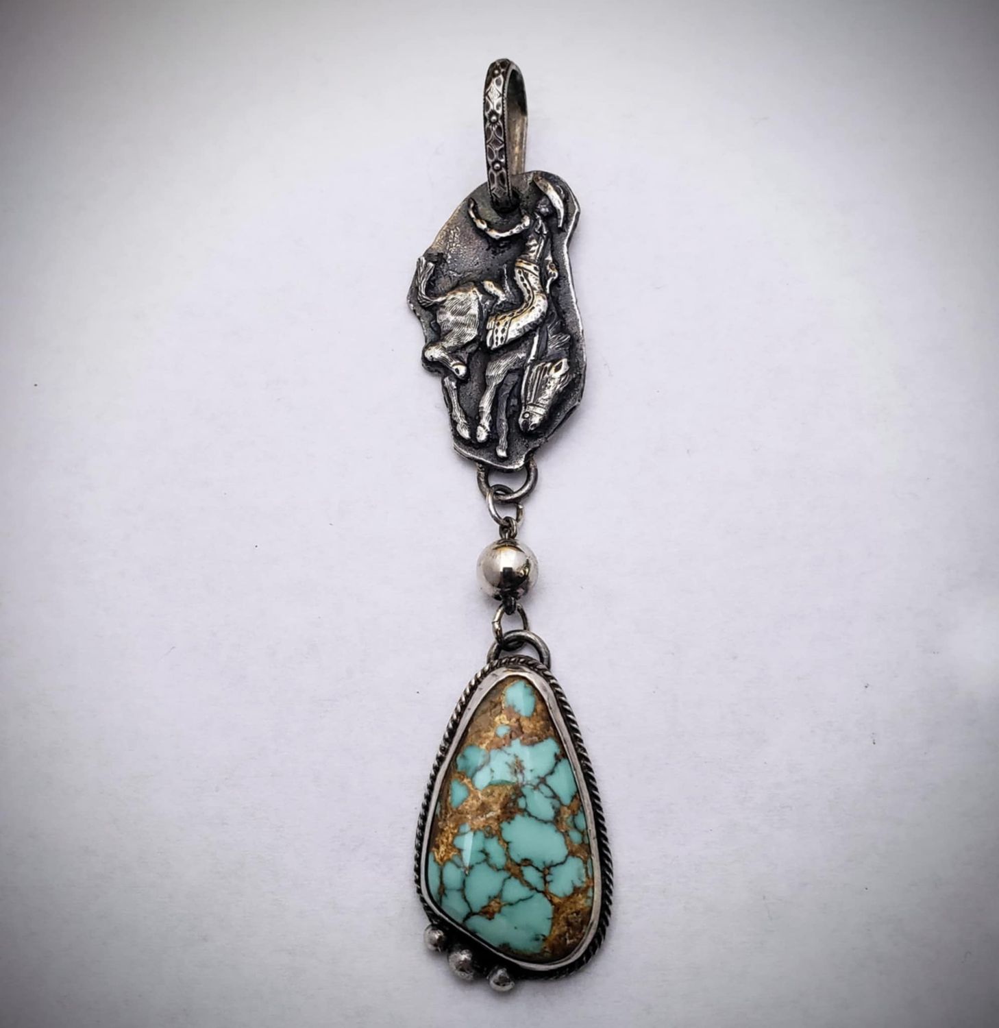 Bronc Pendant with Turquoise