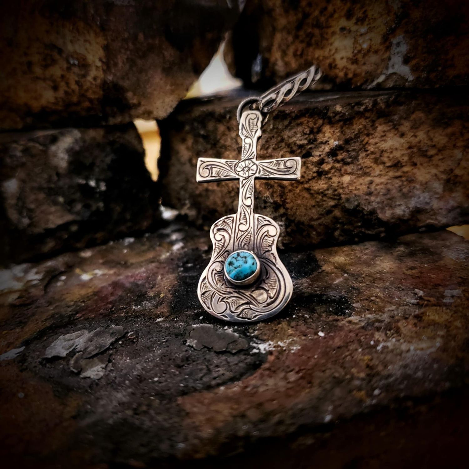 Guitar Cross Pendant