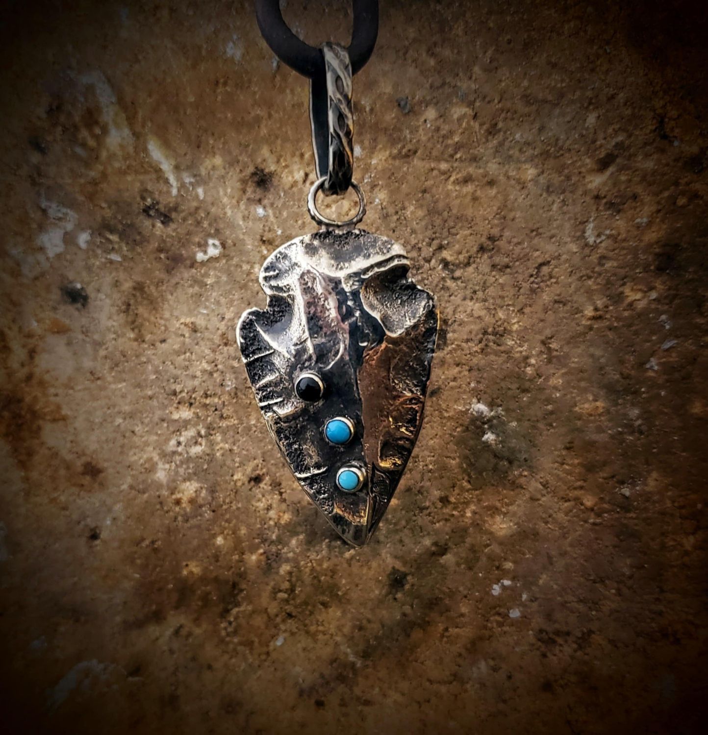 Arrowhead Pendant with Black Onyx