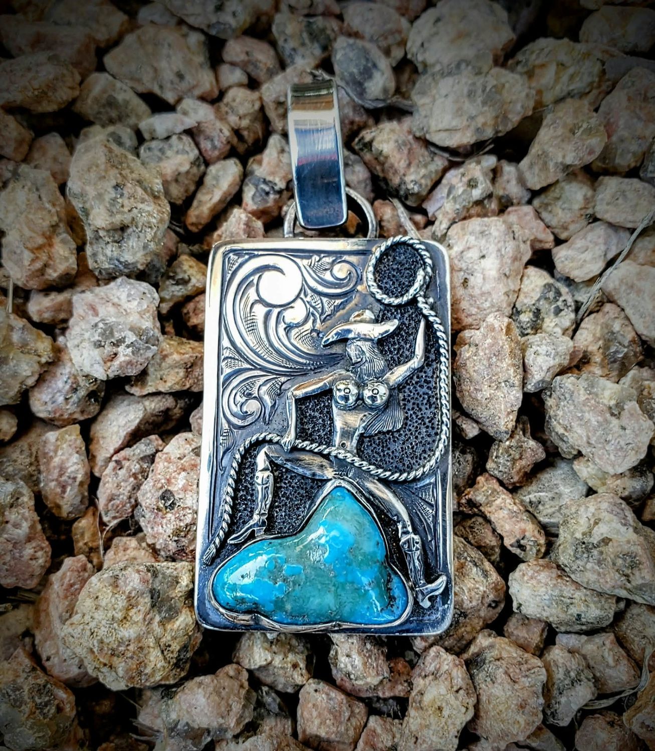 Cowgirl on Turquoise