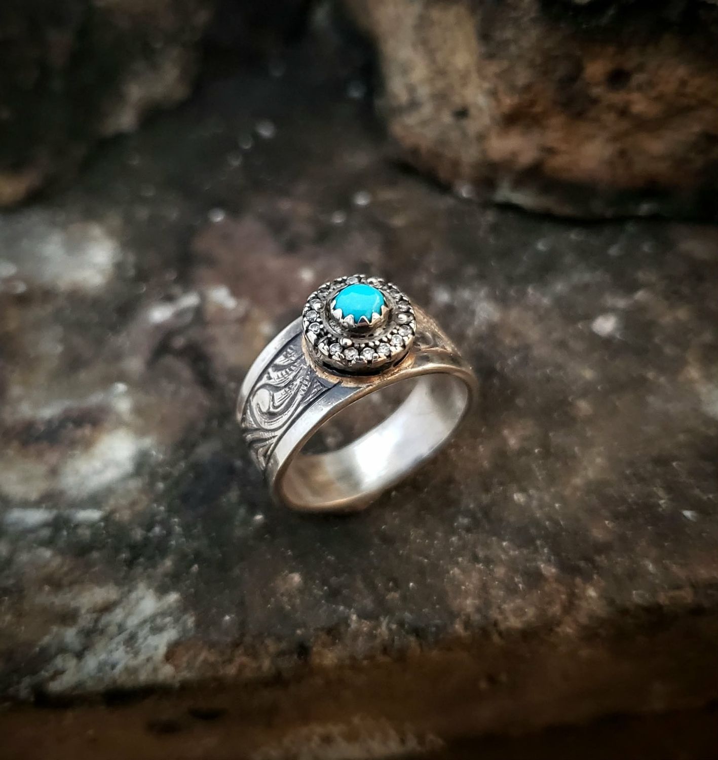 Turquoise Halo Ring Turquoise Halo Ring
