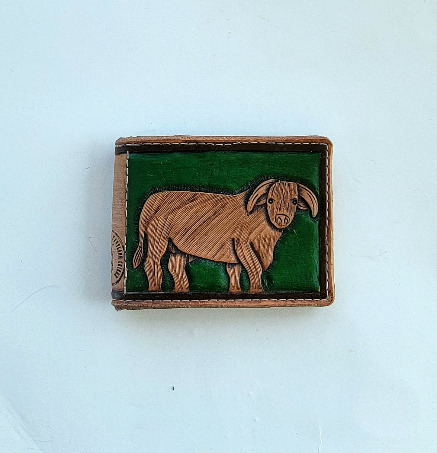 Bull bifold tooled leather wallet Bull bifold tooled leather wallet